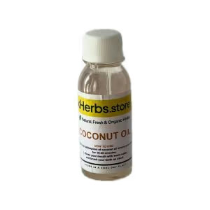xHerbs Coconut Oil with oil pulling directions on the label